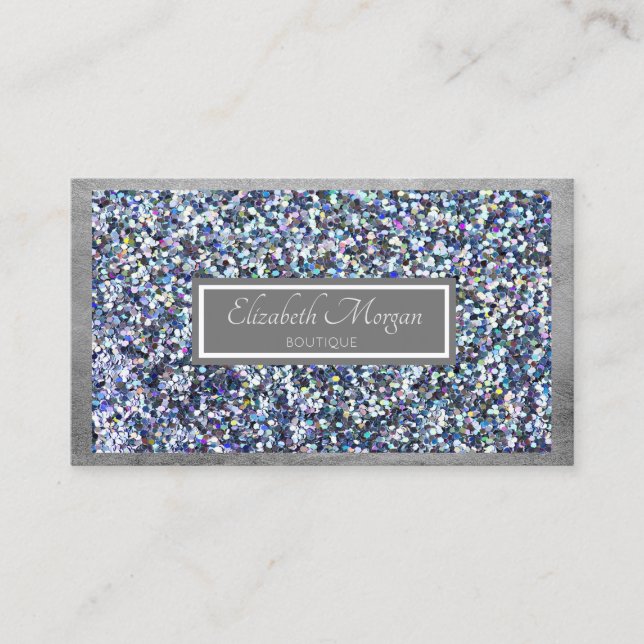 Modern Professional Glitter,Sparkles, Frame Business Card (Front)