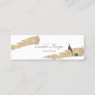 Modern Professional Gold Brush Stroke ,High Heels Mini Business Card