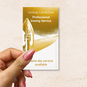 Modern Professional Gold Ironing Service Business Card