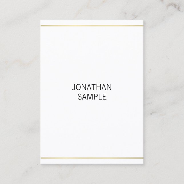 Modern Professional Gold Look Sleek Classy Design Business Card (Front)