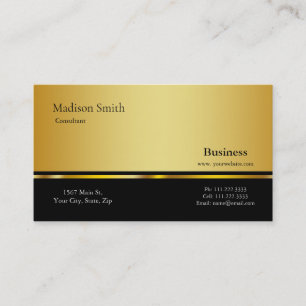 Modern Professional Gold Metal Consultant Business Business Card