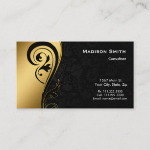 Modern Professional Gold Metal Consultant Business Card
