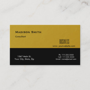 Modern Professional Gold Metal Consultant Business Card