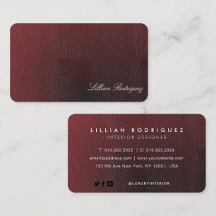 Modern Professional Gradient Burgundy Abstract Business Card