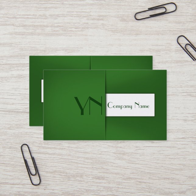 Modern Professional Green Case - Business Card (Front/Back In Situ)