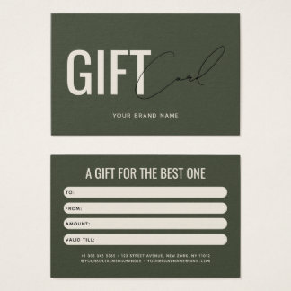 Modern professional green customer gift card