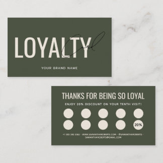 Modern professional green customer loyalty card