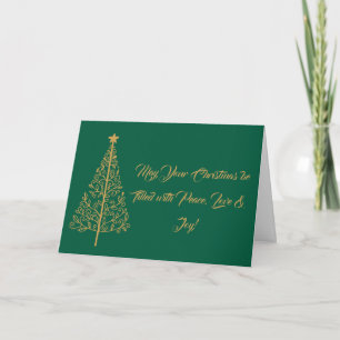Modern Professional Green & Gold Christmas Card