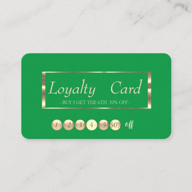 Modern Professional Green  Loyalty Card (Front)