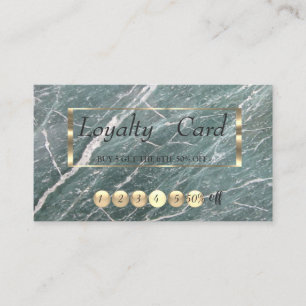 Modern Professional Green Marble Loyalty Card