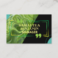 Modern Professional Green Trendy Business Card
