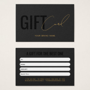 Modern professional grey black customer gift card
