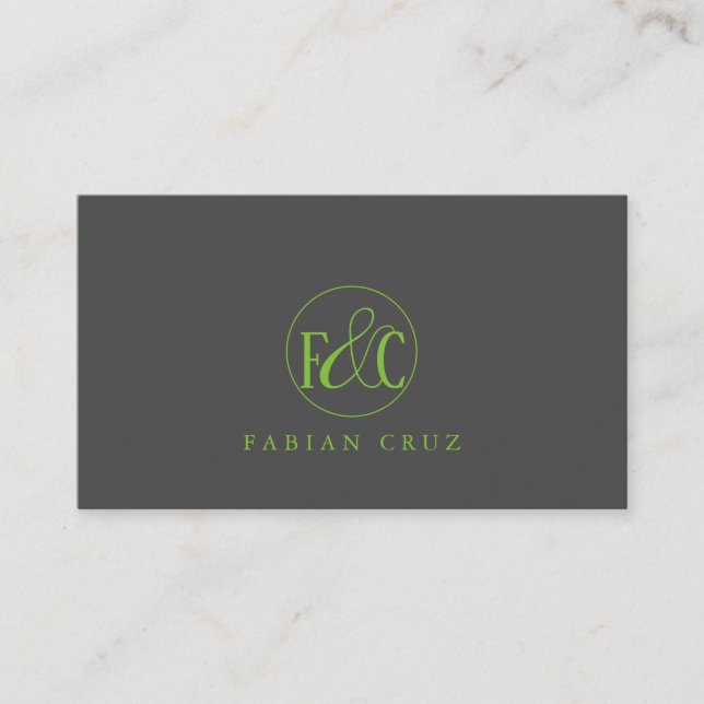 Modern Professional Grey Business Card (Front)