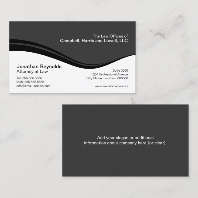 Modern Professional Grey Business Card (Front/Back)