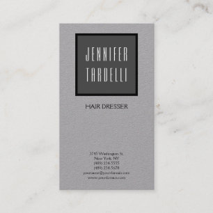 Modern Professional Grey Elegant Hair Stylist Business Card