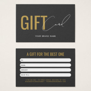 Modern professional grey gold customer gift card