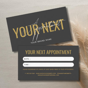 Modern professional grey gold your next appointment card