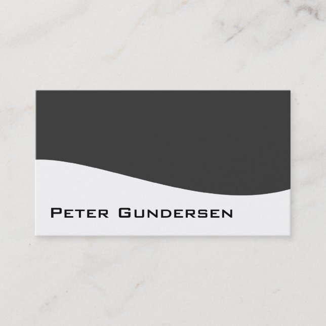 Modern Professional Grey & White Business Cards (Front)