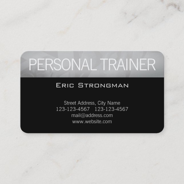 Modern professional gym style black business card (Front)