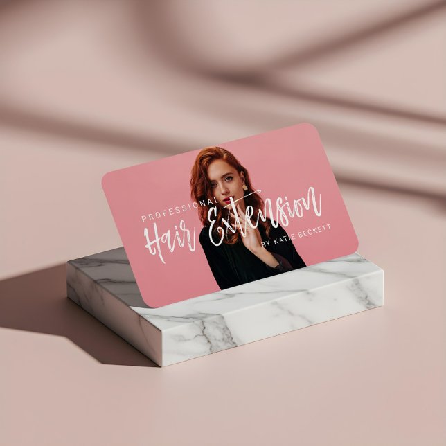 Modern Professional Hair Extension Business Photo Business Card (Modern Professional Hair Extension Business Photo Business Card)