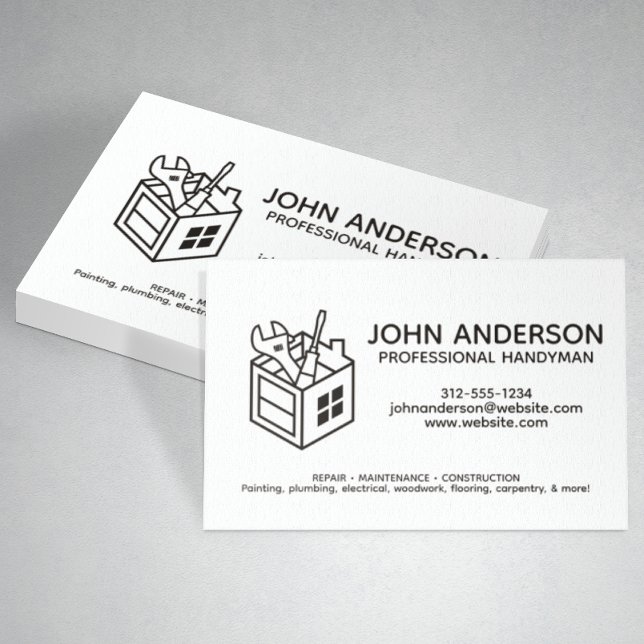 Modern Professional Handyman Services Business Card (Creator Uploaded)