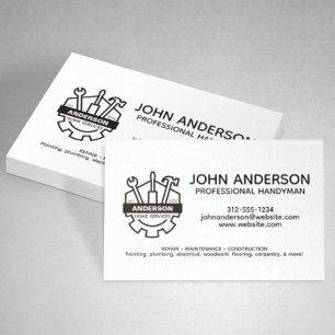Modern Professional Handyman Services Business Card