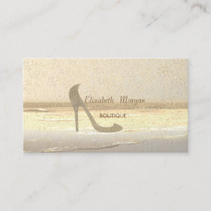 Modern Professional High Heel,Gold Confetti Business Card