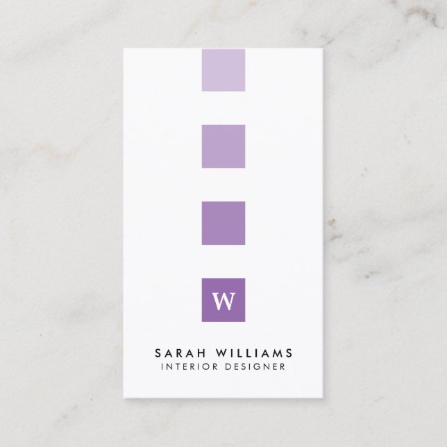 Modern Professional Interior Designer Monogram Business Card (Front)
