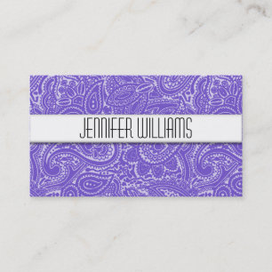 Modern Professional Lavender Paisley Business Card