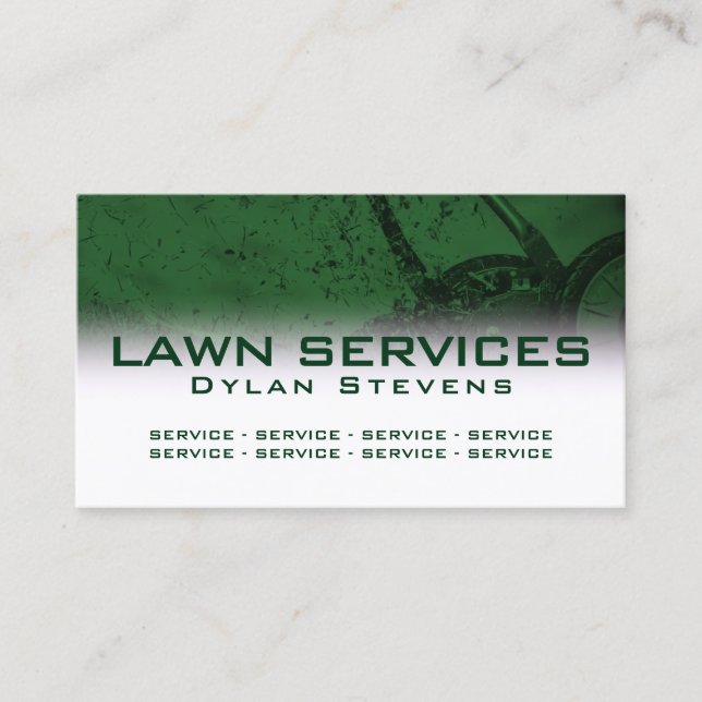 Modern professional lawn care  business card (Front)