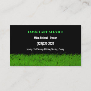 Modern Professional Lawn Care Gardener Services Business Card