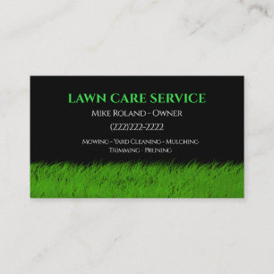 Modern Professional Lawn Care Gardener Services Business Card