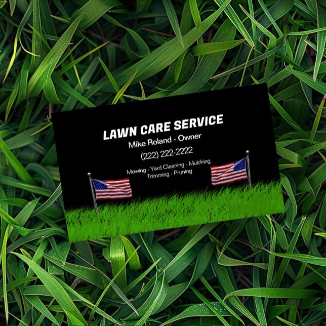 Modern Professional Lawn Care Gardener Services Business Card (Creator Uploaded)