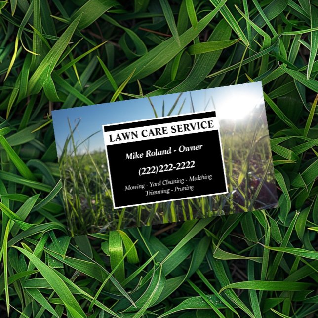 Modern Professional Lawn Care Gardener Services Business Card (Creator Uploaded)