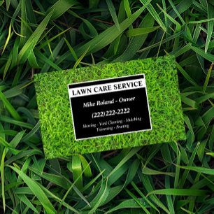 Modern Professional Lawn Care Gardener Services Business Card