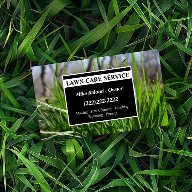 Modern Professional Lawn Care Gardener Services Business Card (Creator Uploaded)