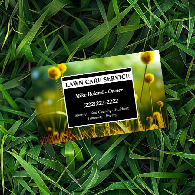 Modern Professional Lawn Care Gardener Services Business Card (Creator Uploaded)