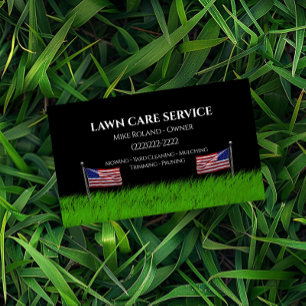 Modern Professional Lawn Care Gardener Services Business Card