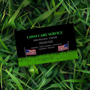 Modern Professional Lawn Care Gardener Services Business Card