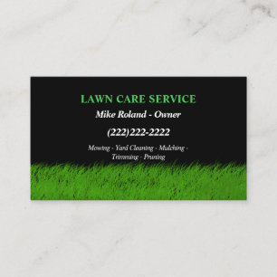 Modern Professional Lawn Care Gardener Services Business Card