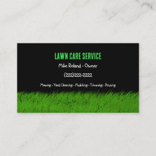Modern Professional Lawn Care Gardener Services Business Card