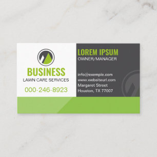 Modern & Professional Lawn Care Social Media Green Business Card
