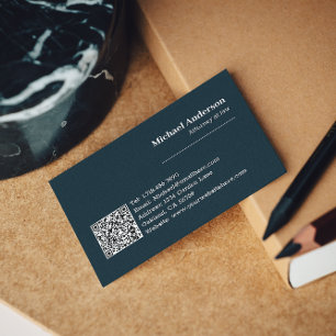 Modern Professional Lawyer QR Code  Business Card