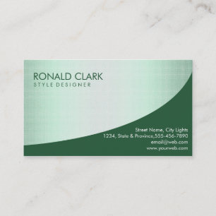 Modern Professional Linen Green Elegant Business Card