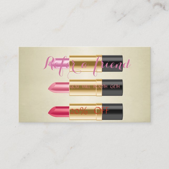 Modern  Professional,Lipstick   Referral Card (Front)