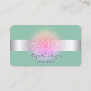 Modern Professional Lotus Flower Mint Green Business Card