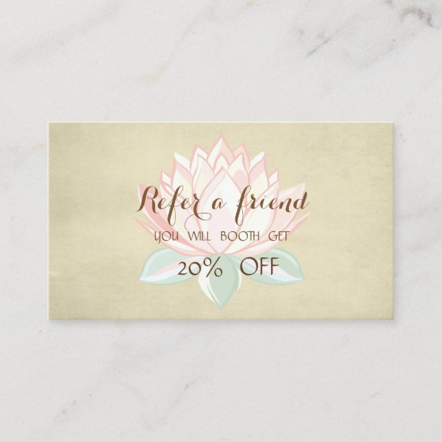 Modern Professional,Lotus Simple Referral Card (Front)