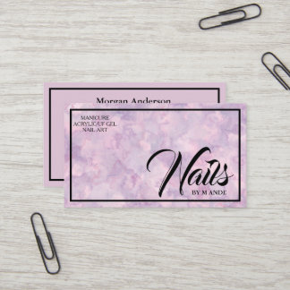 Modern Professional Marble Nails Makeup Artist Business Card