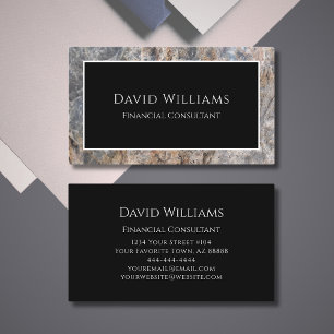 Modern Professional Marble Simple Black  Business Card