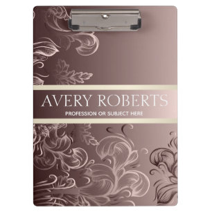 Modern Professional Metallic Floral Luxury Clipboard